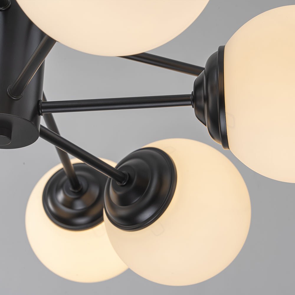 Fyrsta Modern Sputnik Opal Glass Chandelier - Lamp Copper