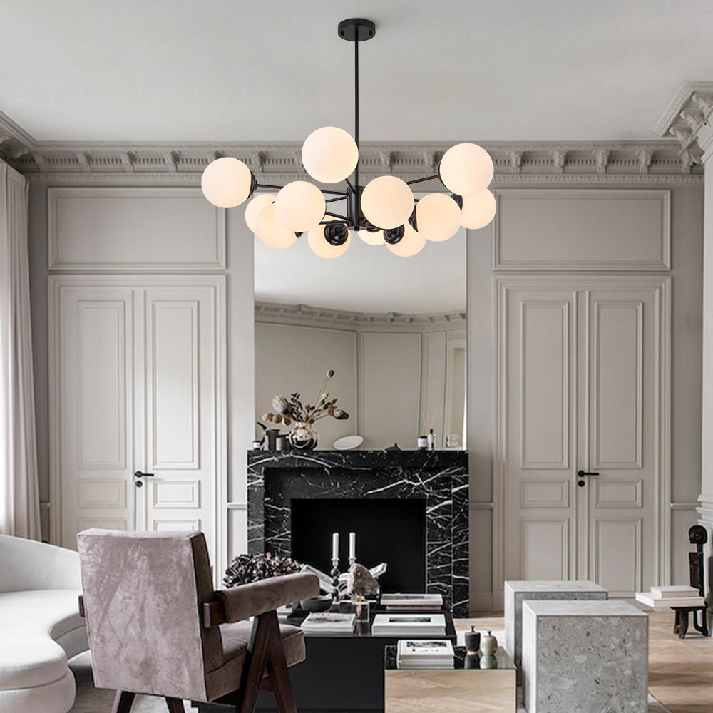 Fyrsta Modern Sputnik Opal Glass Chandelier - Lamp Copper