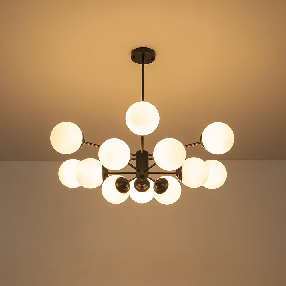 Fyrsta Modern Sputnik Opal Glass Chandelier - Lamp Copper