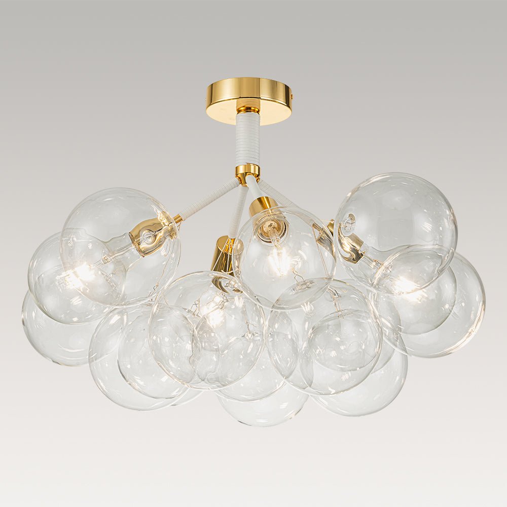 Evoke Modern Bubble Glass Chandelier / Semi Flush - Lamp Copper