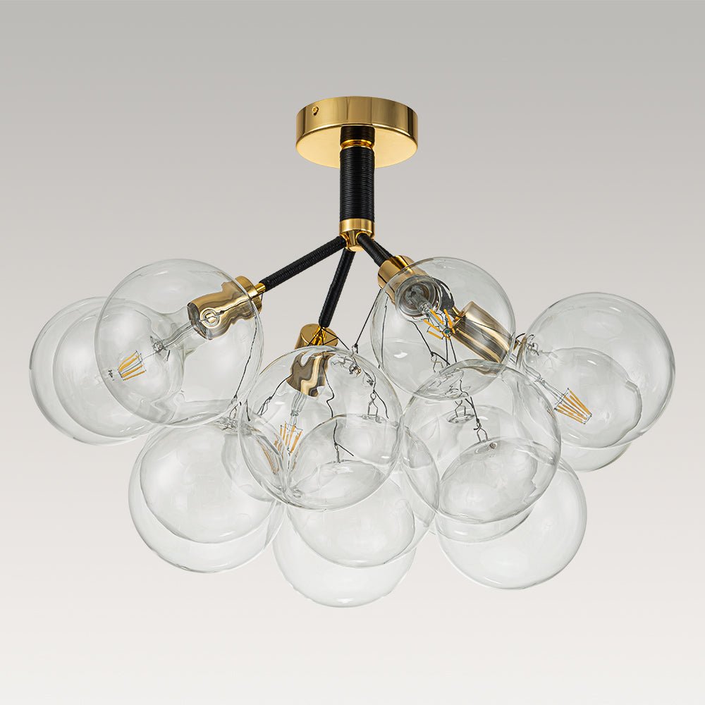 Evoke Modern Bubble Glass Chandelier / Semi Flush - Lamp Copper