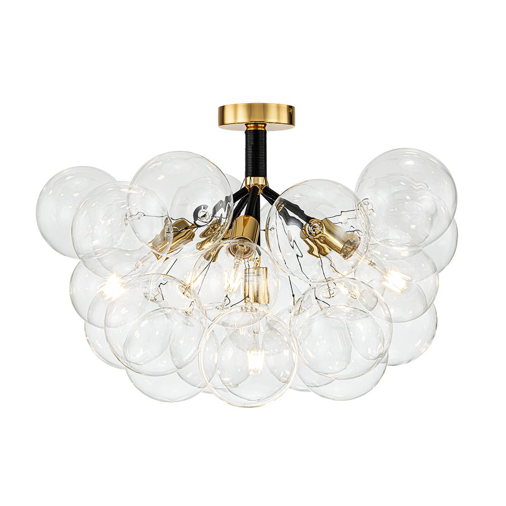 Evoke Modern Bubble Glass Chandelier / Semi Flush - Lamp Copper