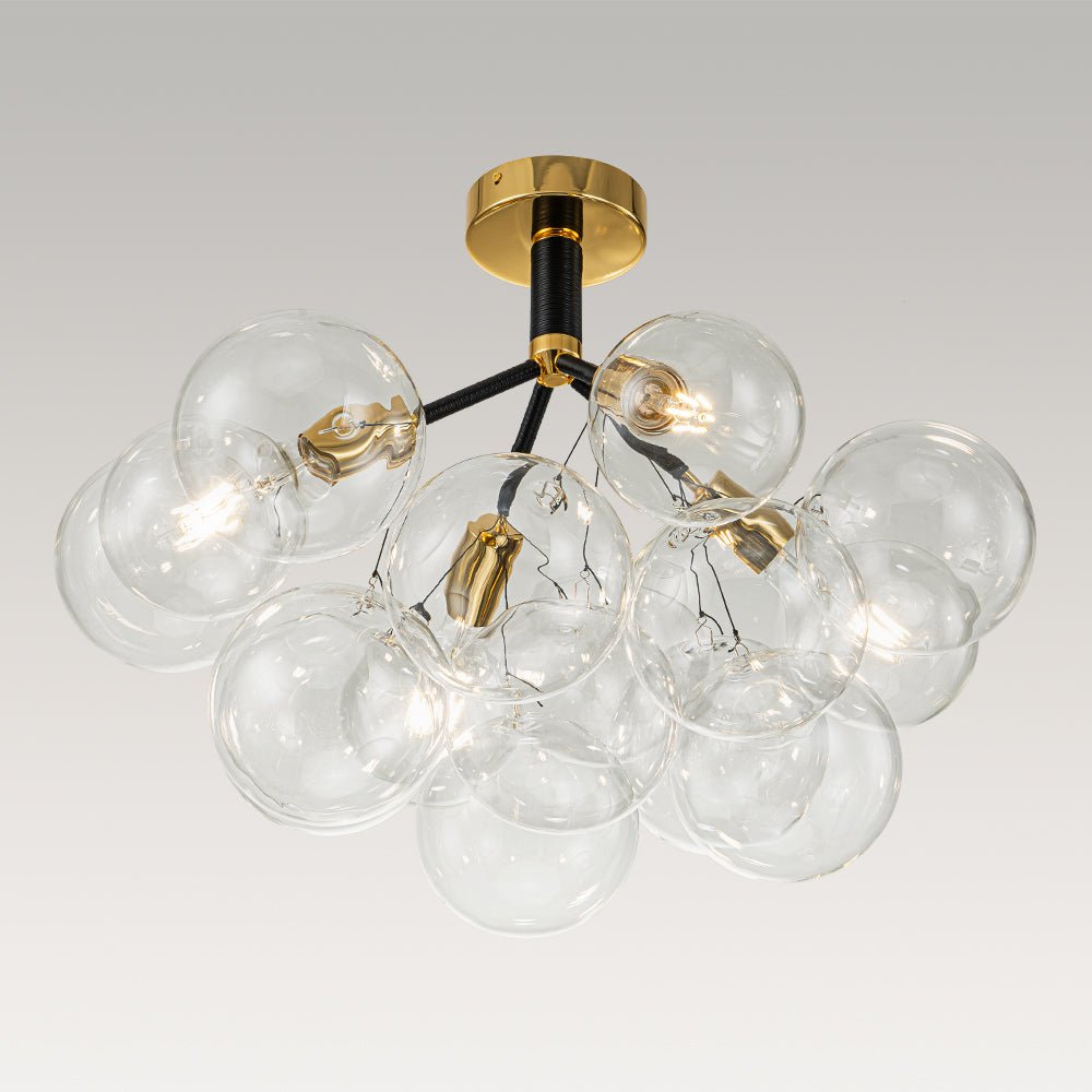 Evoke Modern Bubble Glass Chandelier / Semi Flush - Lamp Copper