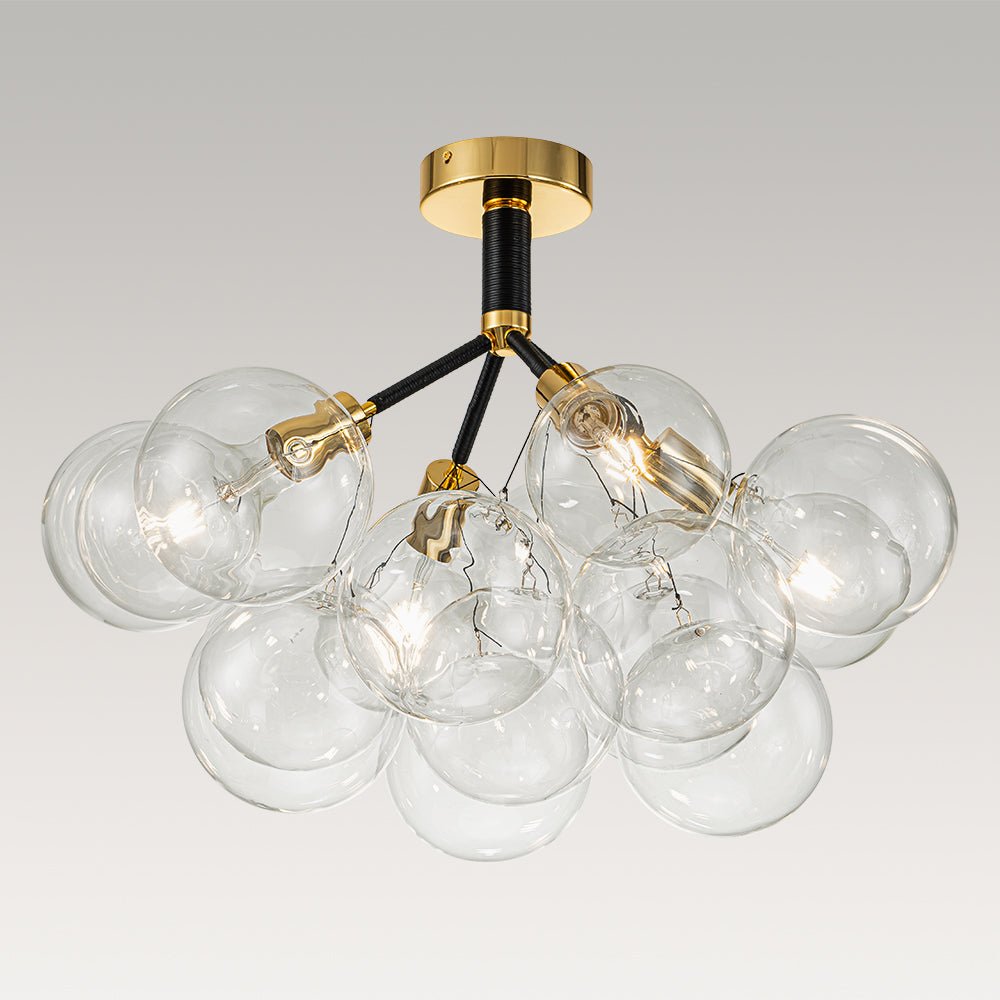 Evoke Modern Bubble Glass Chandelier / Semi Flush - Lamp Copper