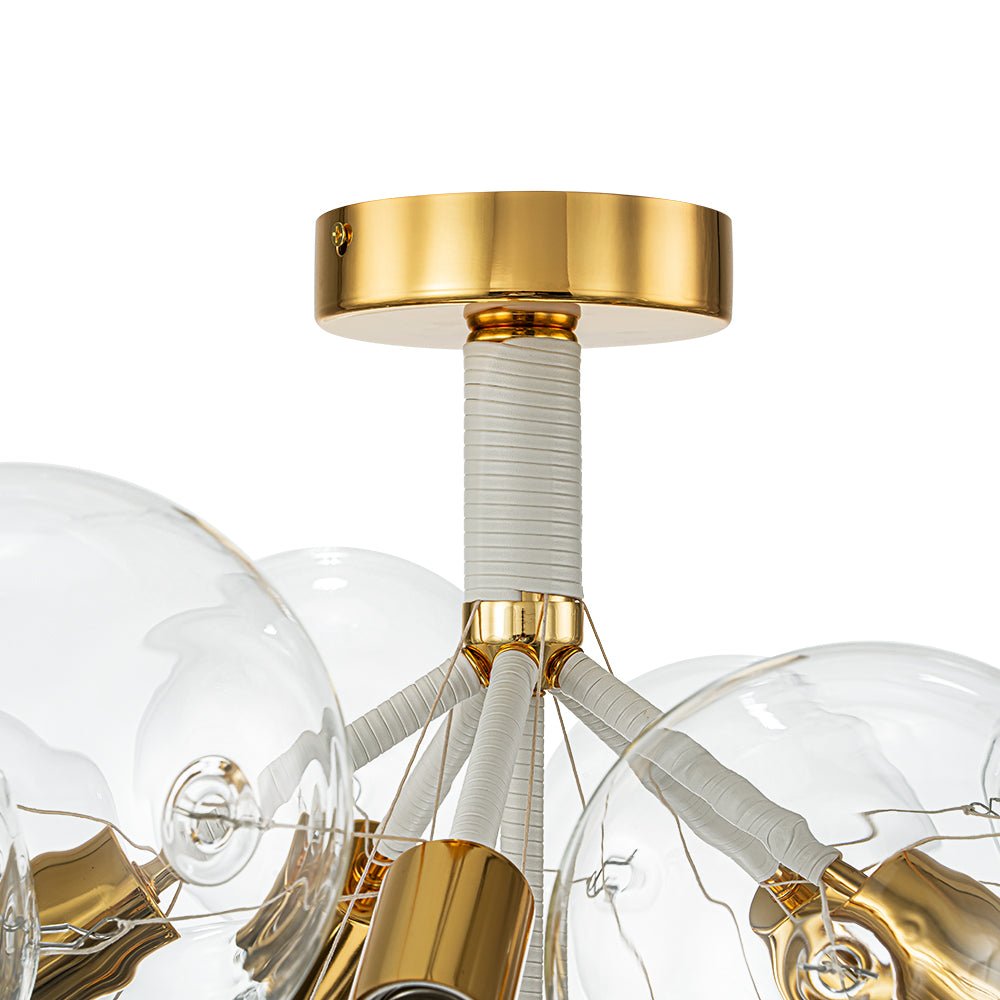 Evoke Modern Bubble Glass Chandelier / Semi Flush - Lamp Copper
