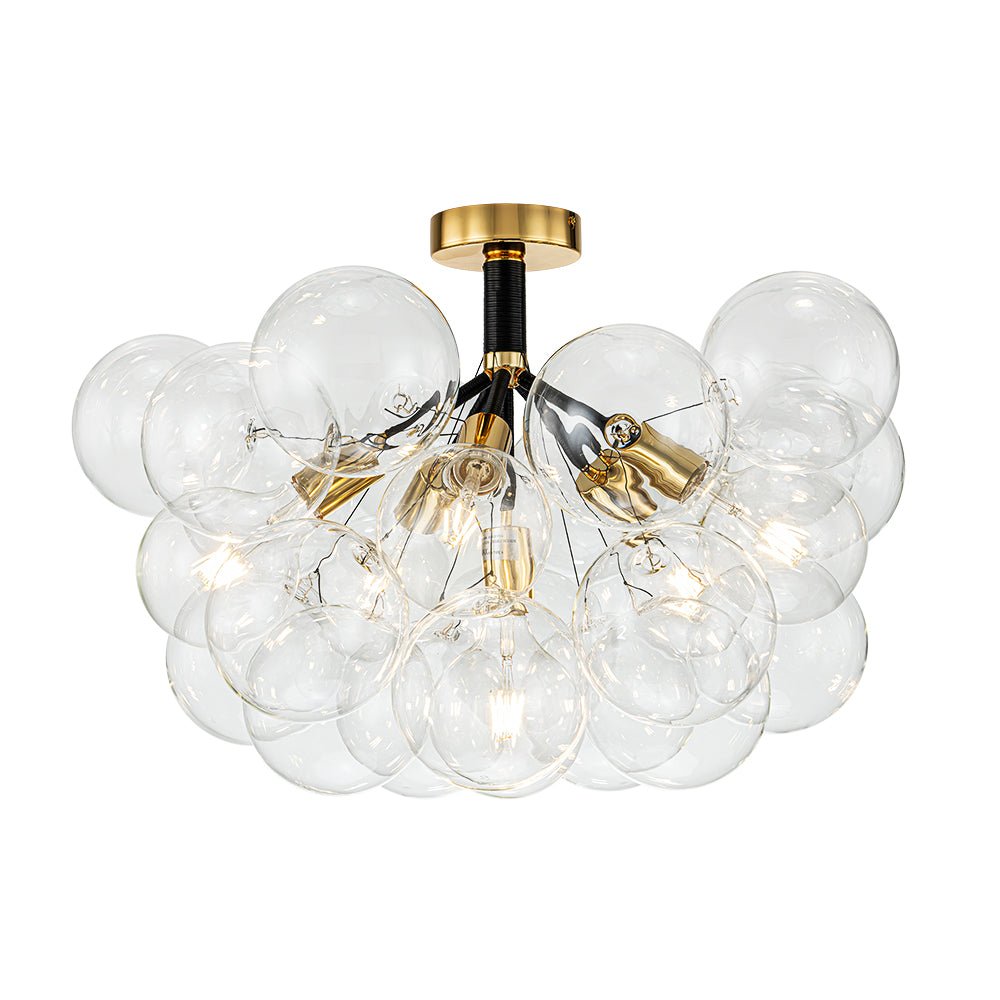 Evoke Modern Bubble Glass Chandelier / Semi Flush - Lamp Copper
