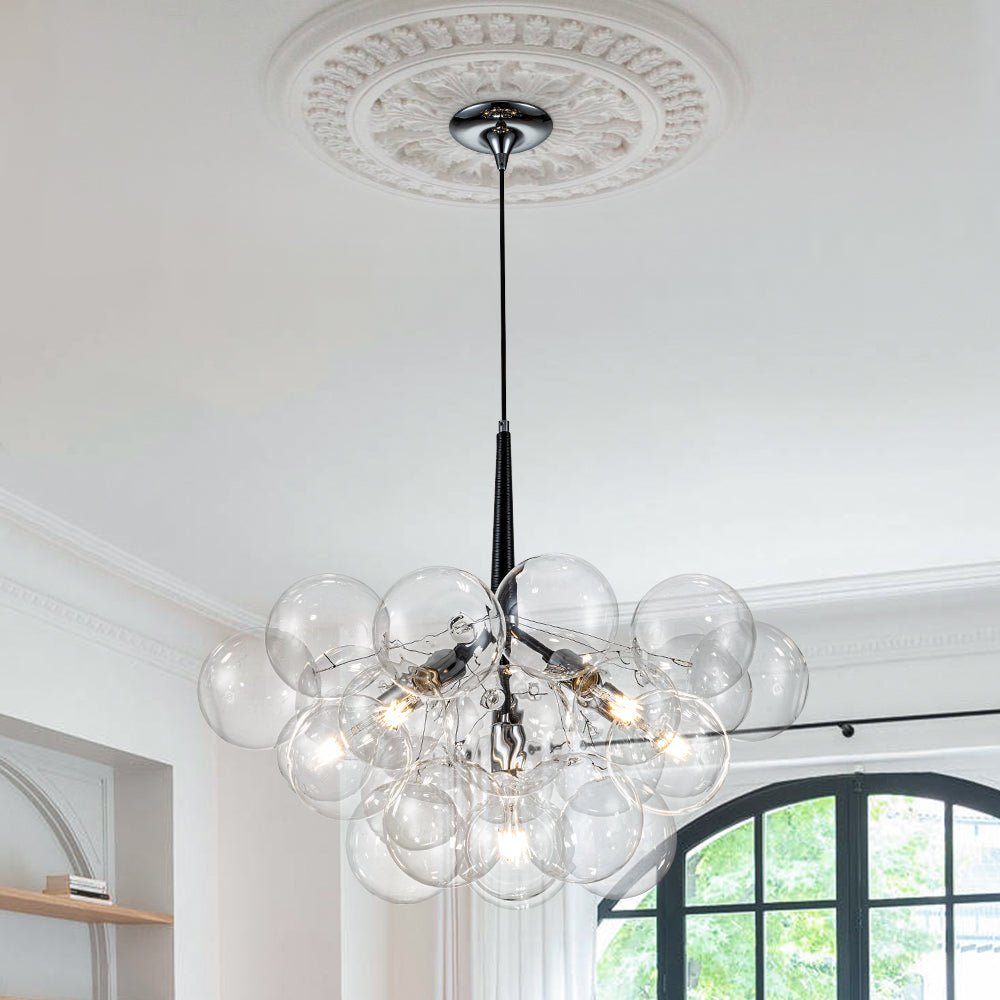 Vesara Modern Glass Chandelier - Lamp Copper