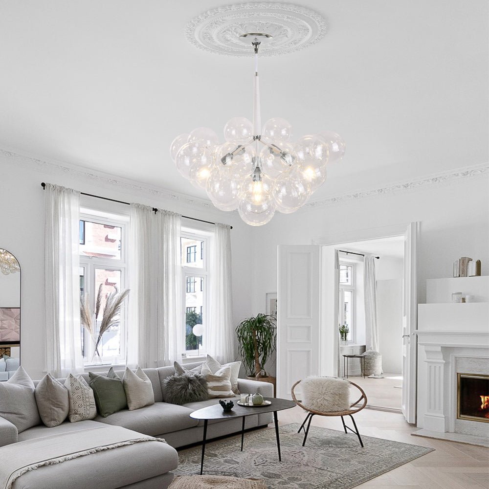 Vesara Modern Glass Chandelier - Lamp Copper