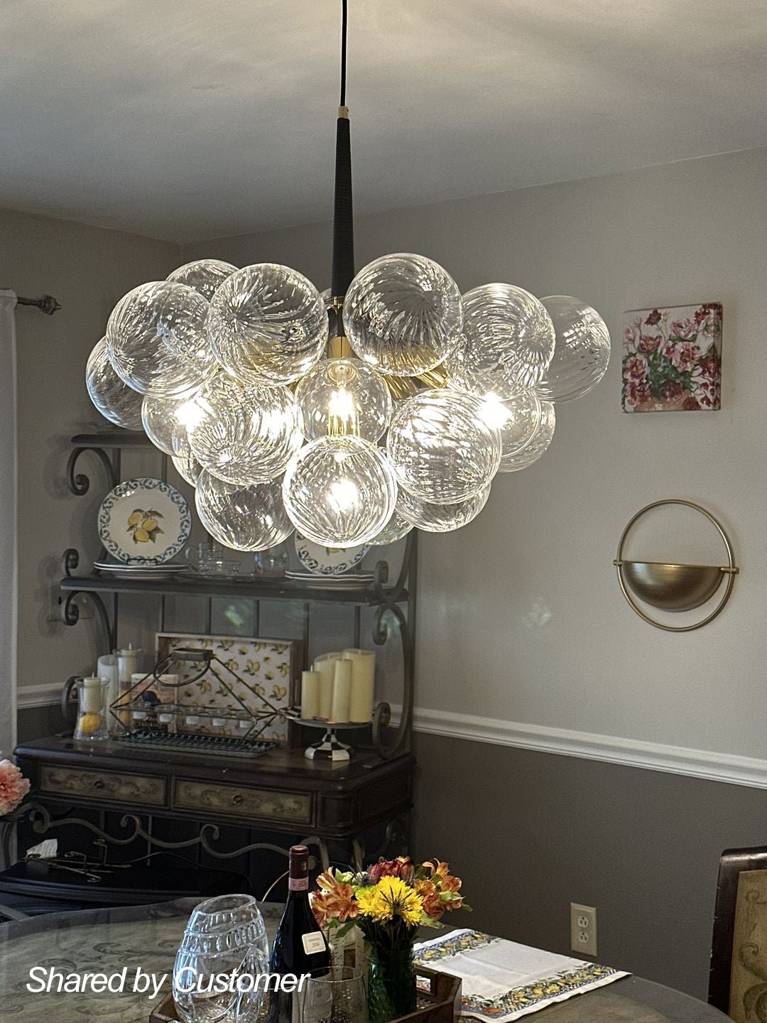 Valion Modern Globe Bubble Glass Chandelier - Lamp Copper