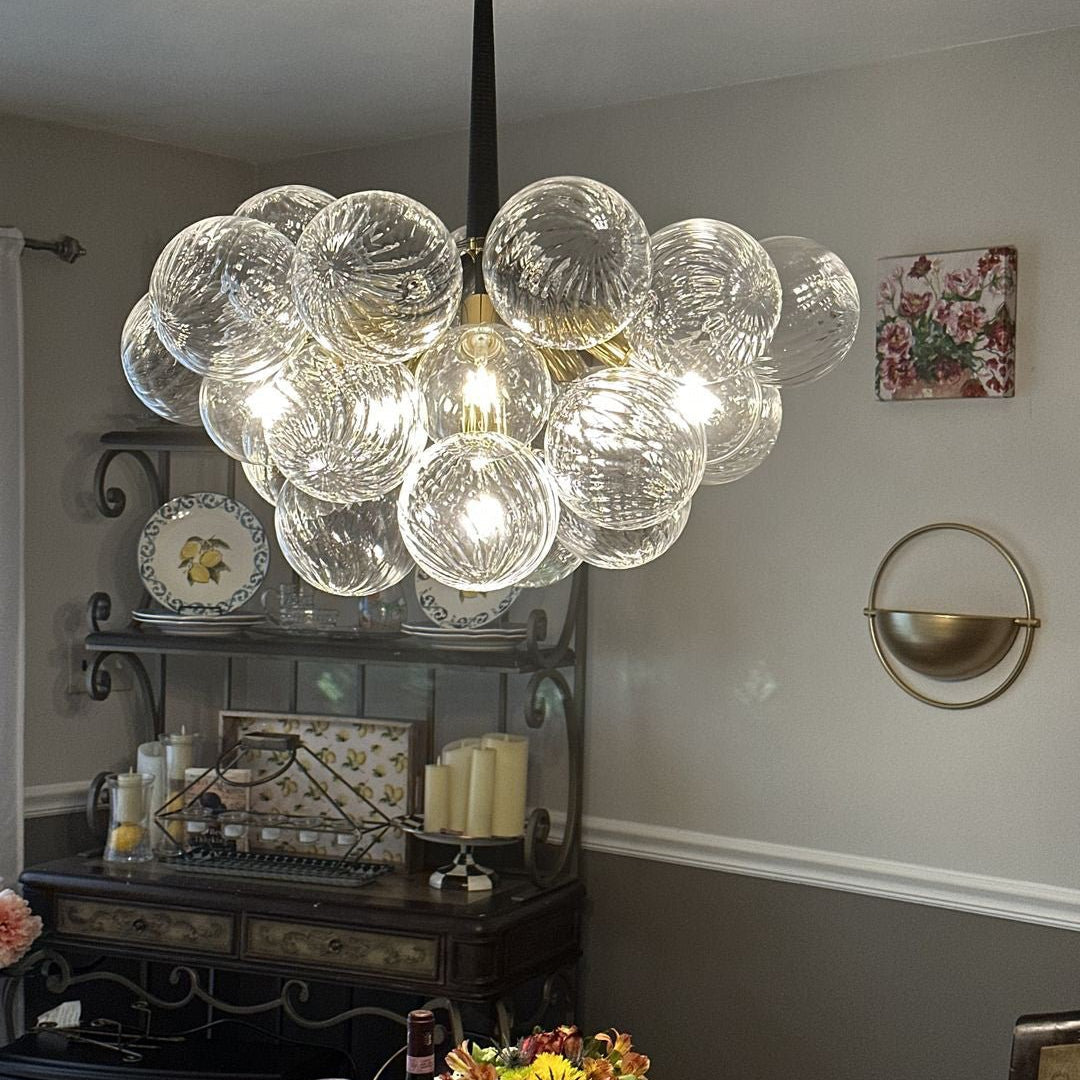 Valion Modern Globe Bubble Glass Chandelier - Lamp Copper