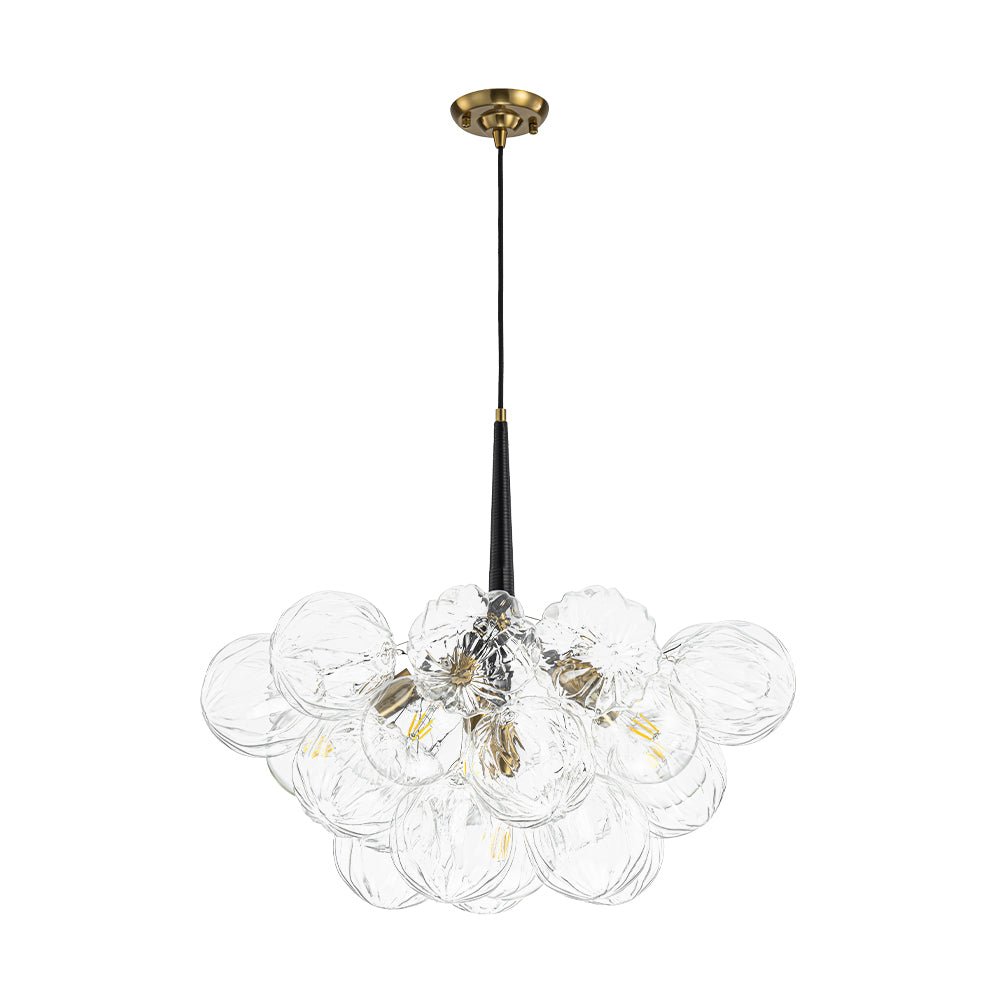 Zoruvyr Modern Cluster Sculpture Texture Glass Globe Bubble Chandelier - Lamp Copper