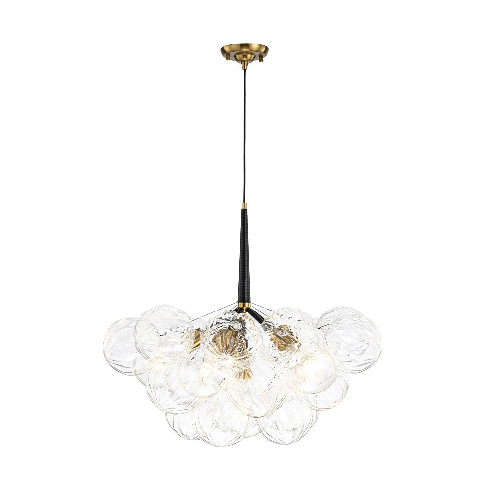Zoruvyr Modern Cluster Sculpture Texture Glass Globe Bubble Chandelier - Lamp Copper