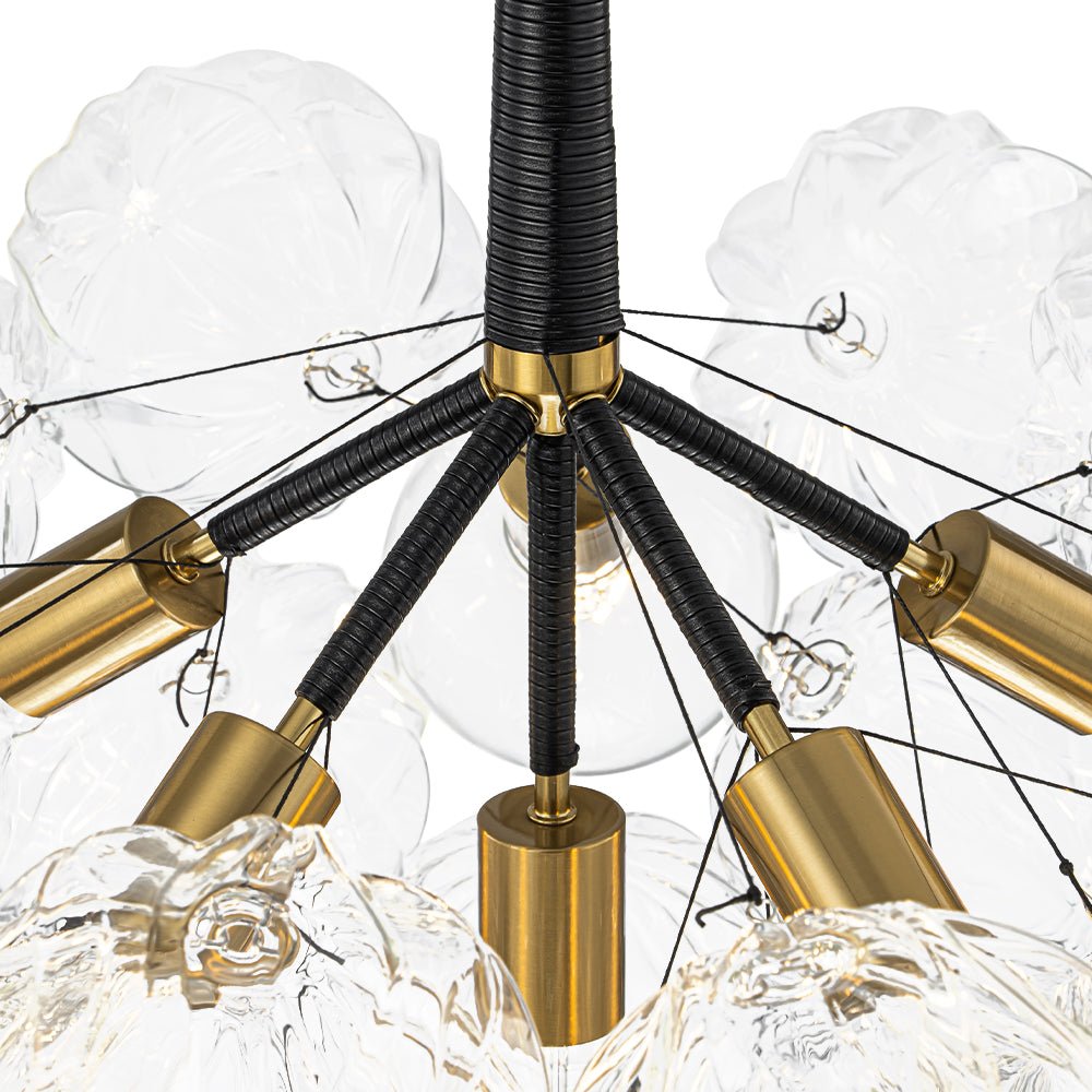 Zoruvyr Modern Cluster Sculpture Texture Glass Globe Bubble Chandelier - Lamp Copper