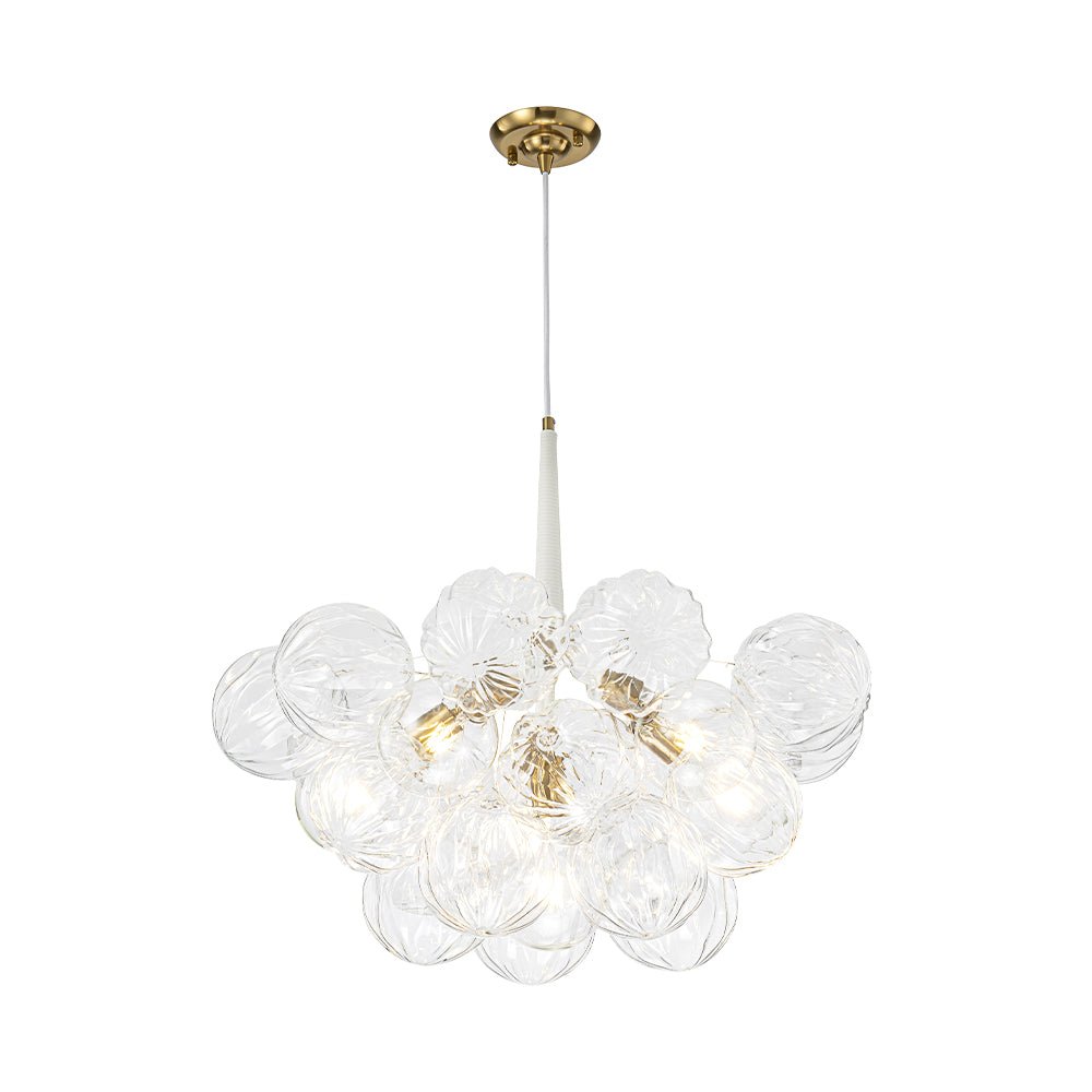 Zoruvyr Modern Cluster Sculpture Texture Glass Globe Bubble Chandelier - Lamp Copper