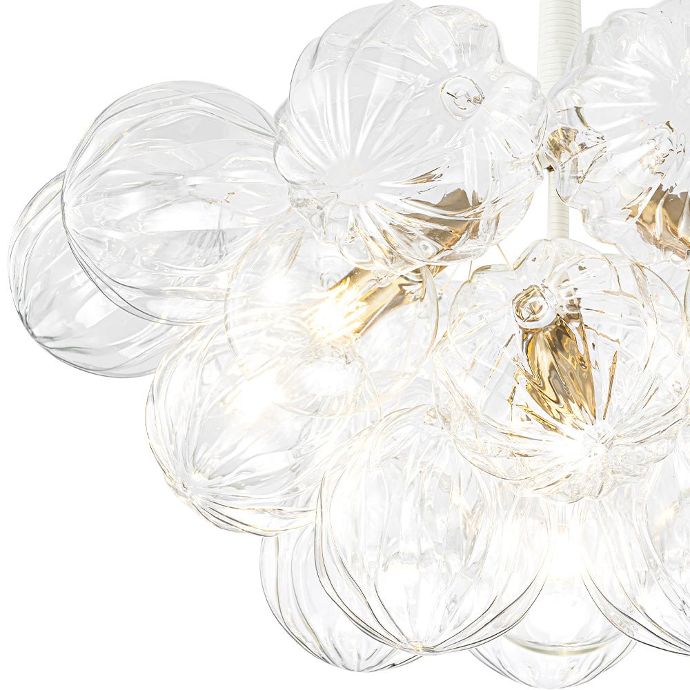 Zoruvyr Modern Cluster Sculpture Texture Glass Globe Bubble Chandelier - Lamp Copper