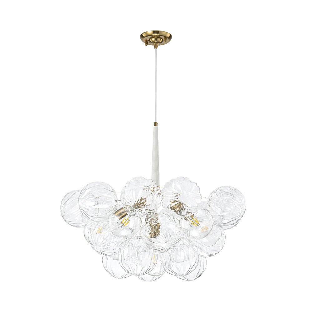 Zoruvyr Modern Cluster Sculpture Texture Glass Globe Bubble Chandelier - Lamp Copper