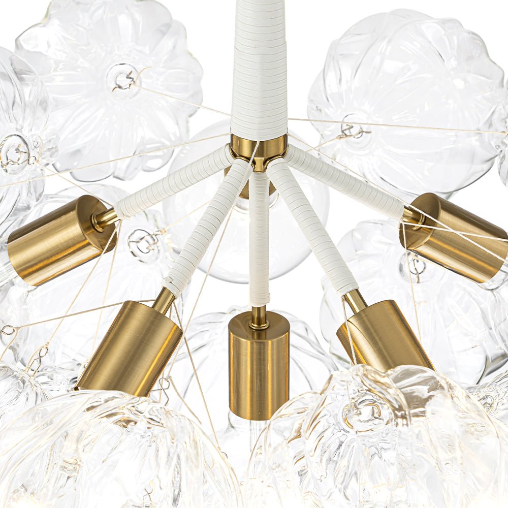 Zoruvyr Modern Cluster Sculpture Texture Glass Globe Bubble Chandelier - Lamp Copper