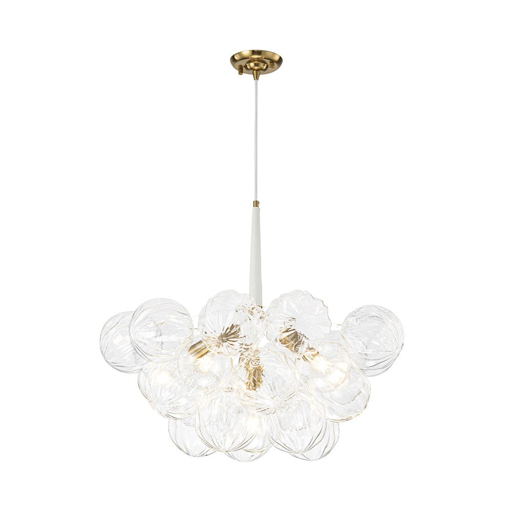 Zoruvyr Modern Cluster Sculpture Texture Glass Globe Bubble Chandelier - Lamp Copper