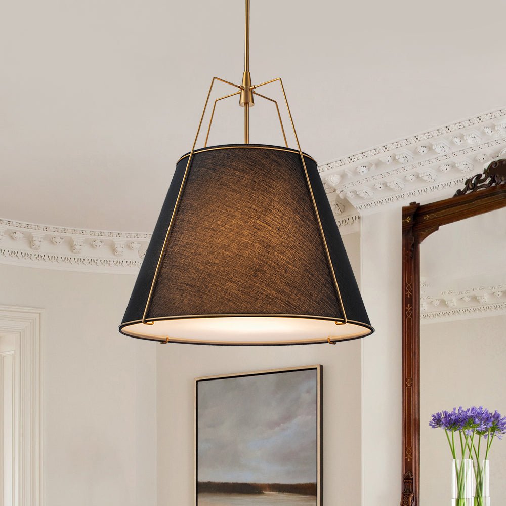 Seriva Modern Fabric Cage Pendant Light - Lamp Copper