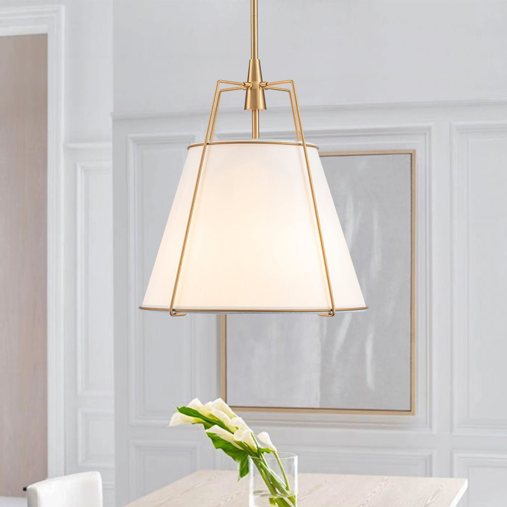 Seriva Modern Fabric Cage Pendant Light - Lamp Copper