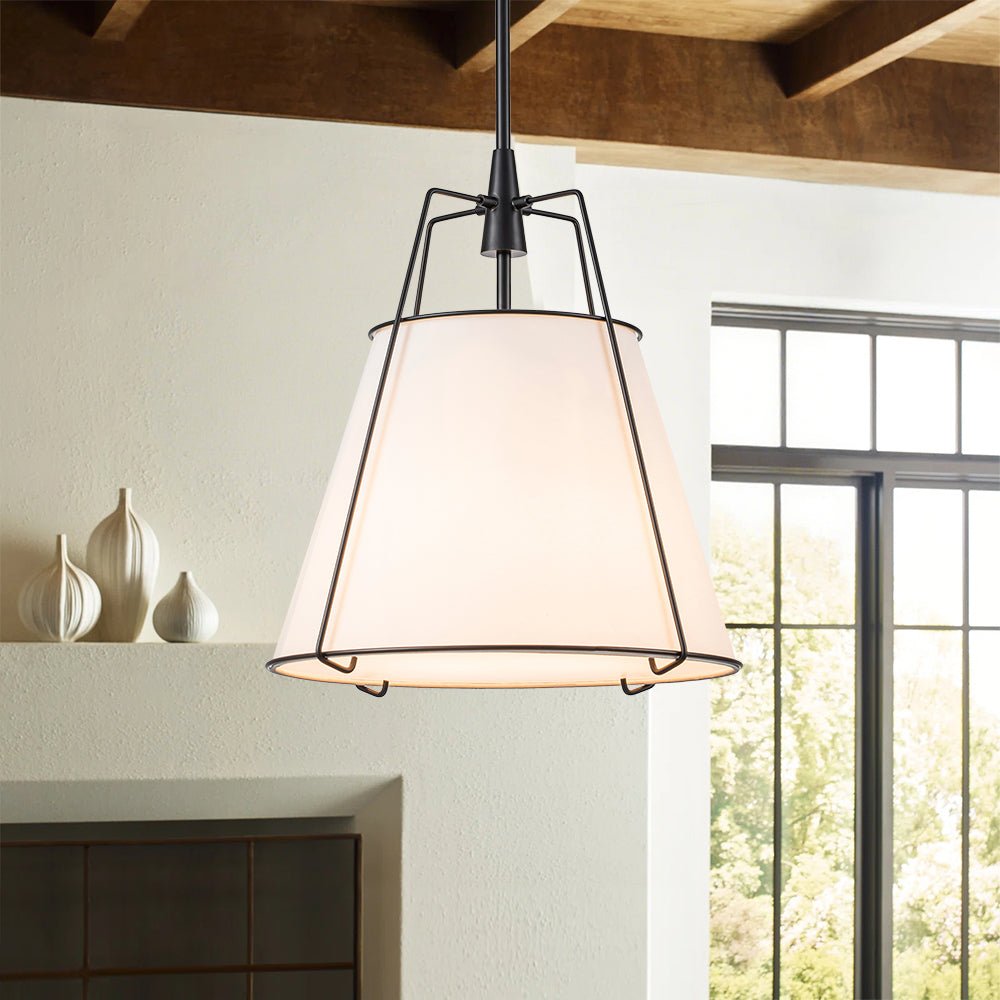 Seriva Modern Fabric Cage Pendant Light - Lamp Copper