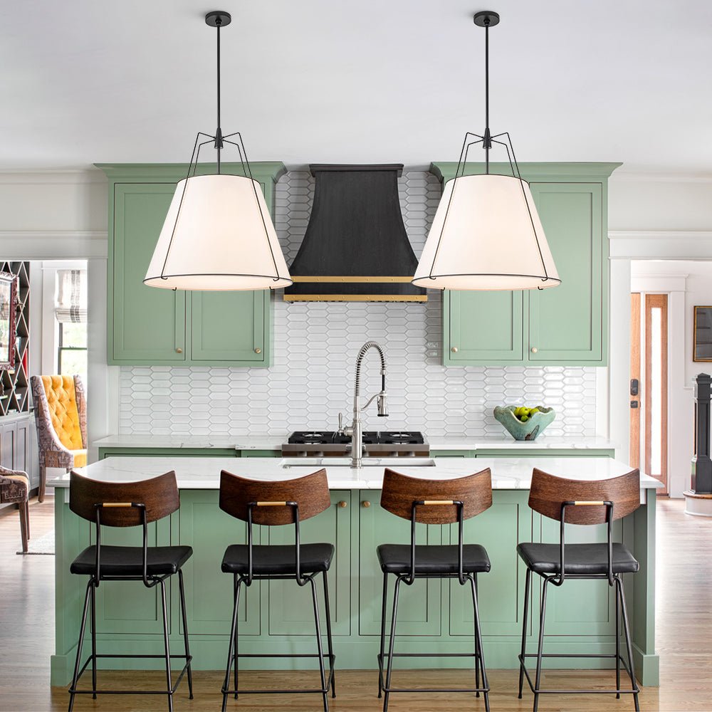 Seriva Modern Fabric Cage Pendant Light - Lamp Copper