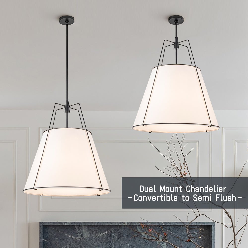 Seriva Modern Fabric Cage Pendant Light - Lamp Copper