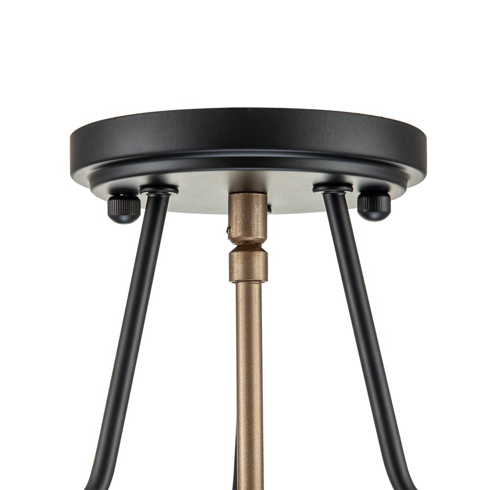 Vetria Modern Glass Semi Flush Mount Ceiling Light - Lamp Copper