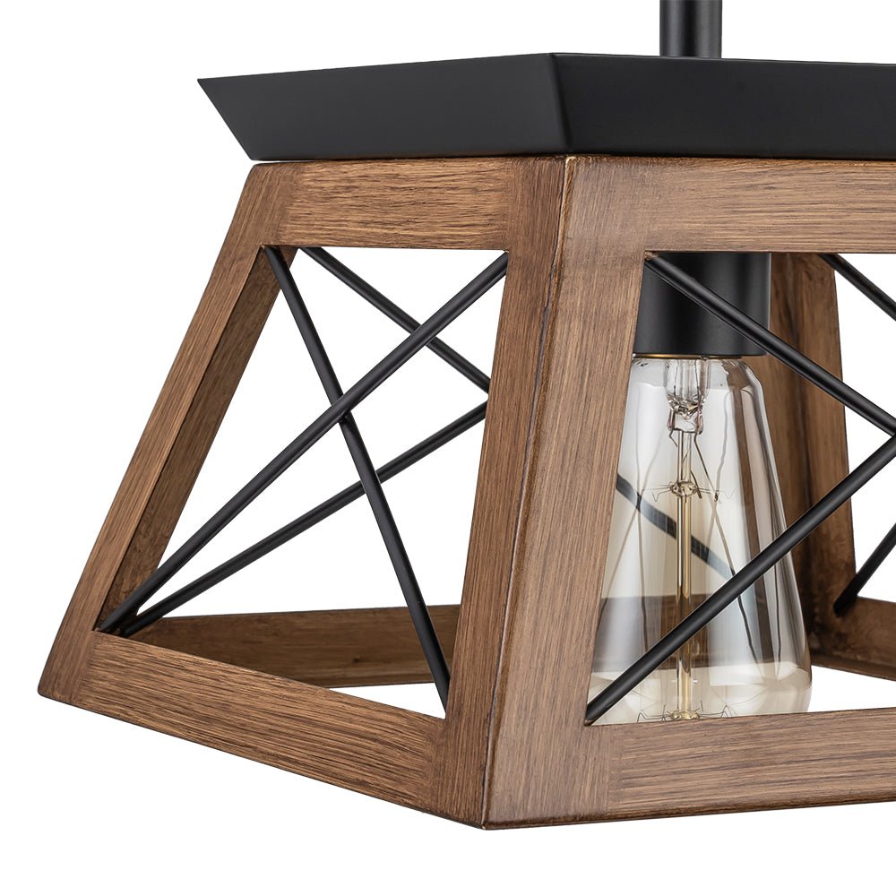 Ildar Modern Farmhouse Geometric Metal Pendant Light - Lamp Copper