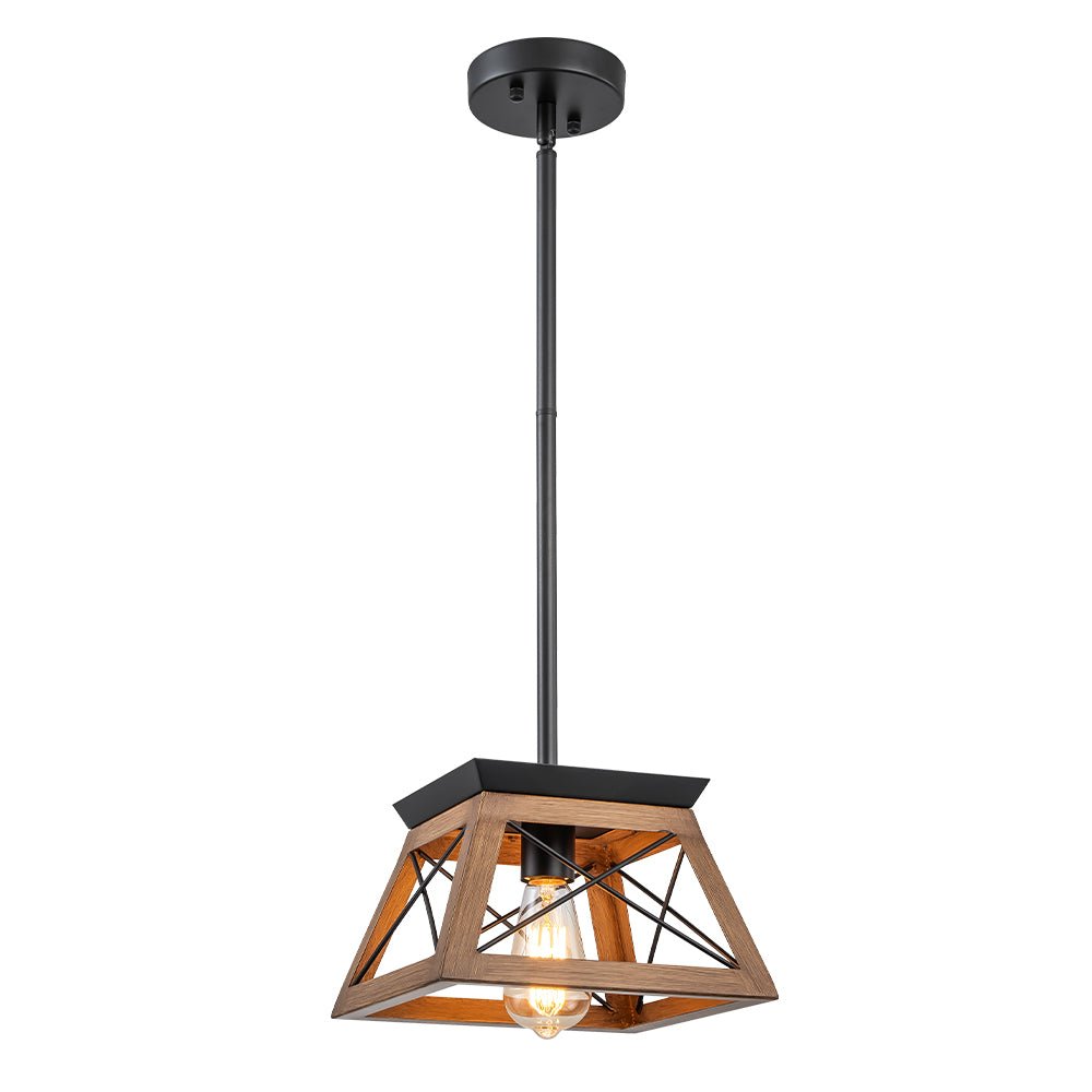 Ildar Modern Farmhouse Geometric Metal Pendant Light - Lamp Copper