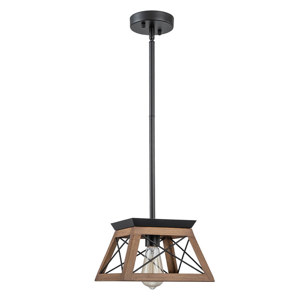 Ildar Modern Farmhouse Geometric Metal Pendant Light - Lamp Copper