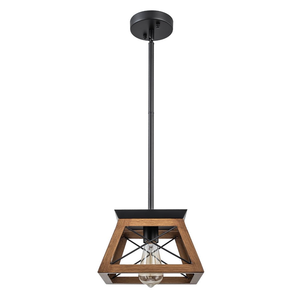 Ildar Modern Farmhouse Geometric Metal Pendant Light - Lamp Copper