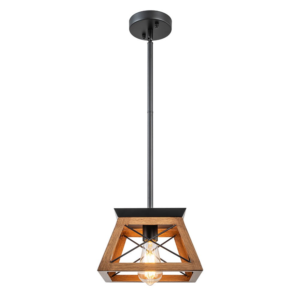 Ildar Modern Farmhouse Geometric Metal Pendant Light - Lamp Copper