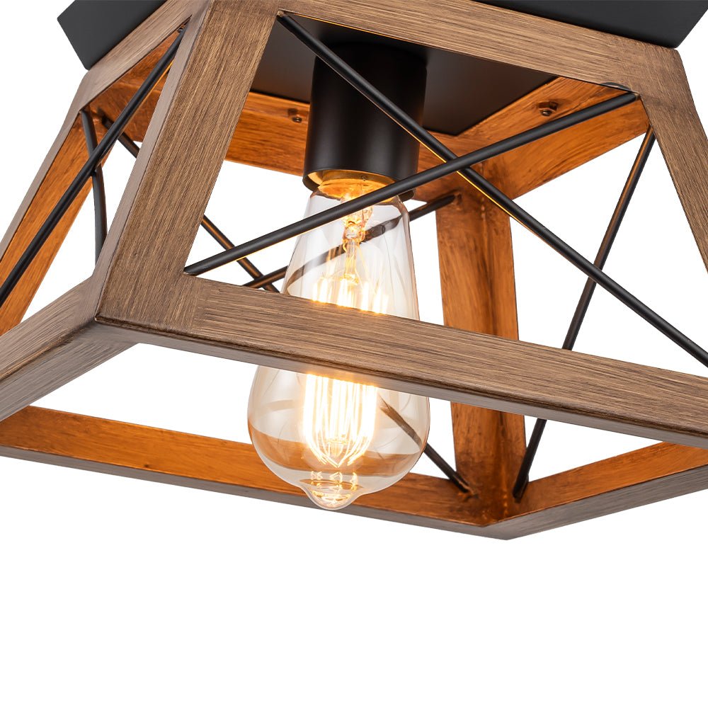 Ildar Modern Farmhouse Geometric Metal Pendant Light - Lamp Copper