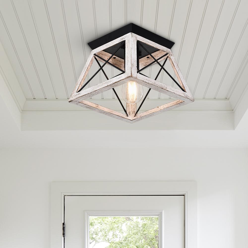 Sindri Modern Farmhouse Metal Flush Mount Light - Lamp Copper