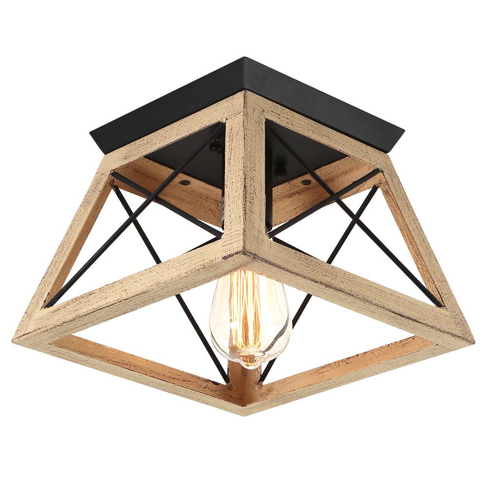 Sindri Modern Farmhouse Metal Flush Mount Light - Lamp Copper