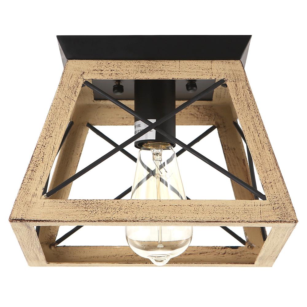 Sindri Modern Farmhouse Metal Flush Mount Light - Lamp Copper
