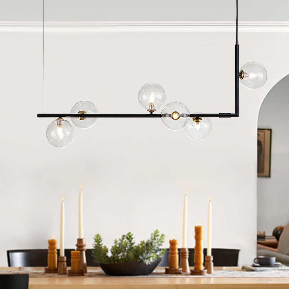 Blikuli Modern Linear Glass Pendant Light - Lamp Copper
