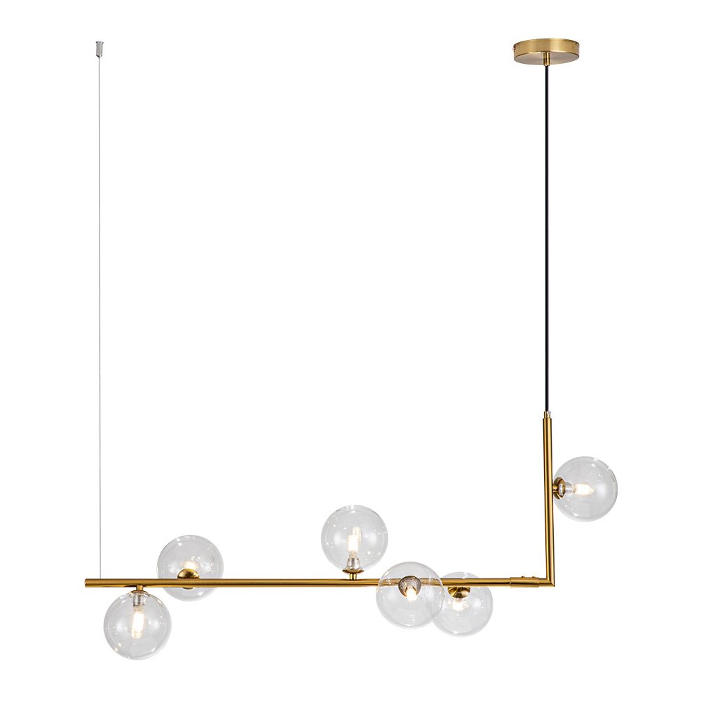 Blikuli Modern Linear Glass Pendant Light - Lamp Copper