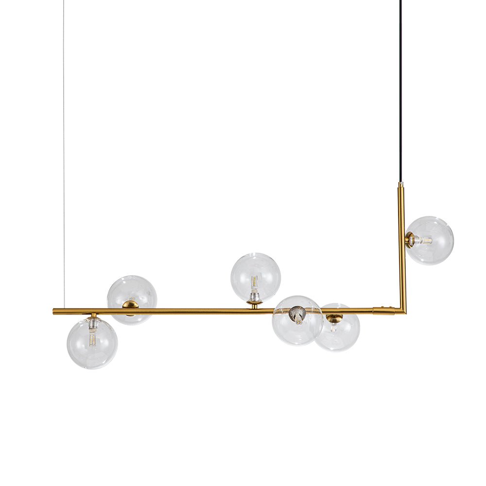 Blikuli Modern Linear Glass Pendant Light - Lamp Copper