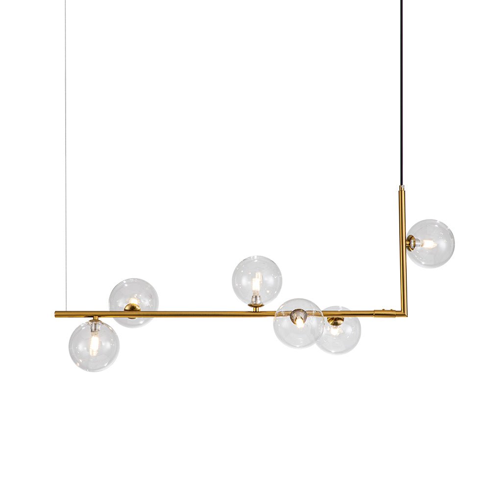 Blikuli Modern Linear Glass Pendant Light - Lamp Copper