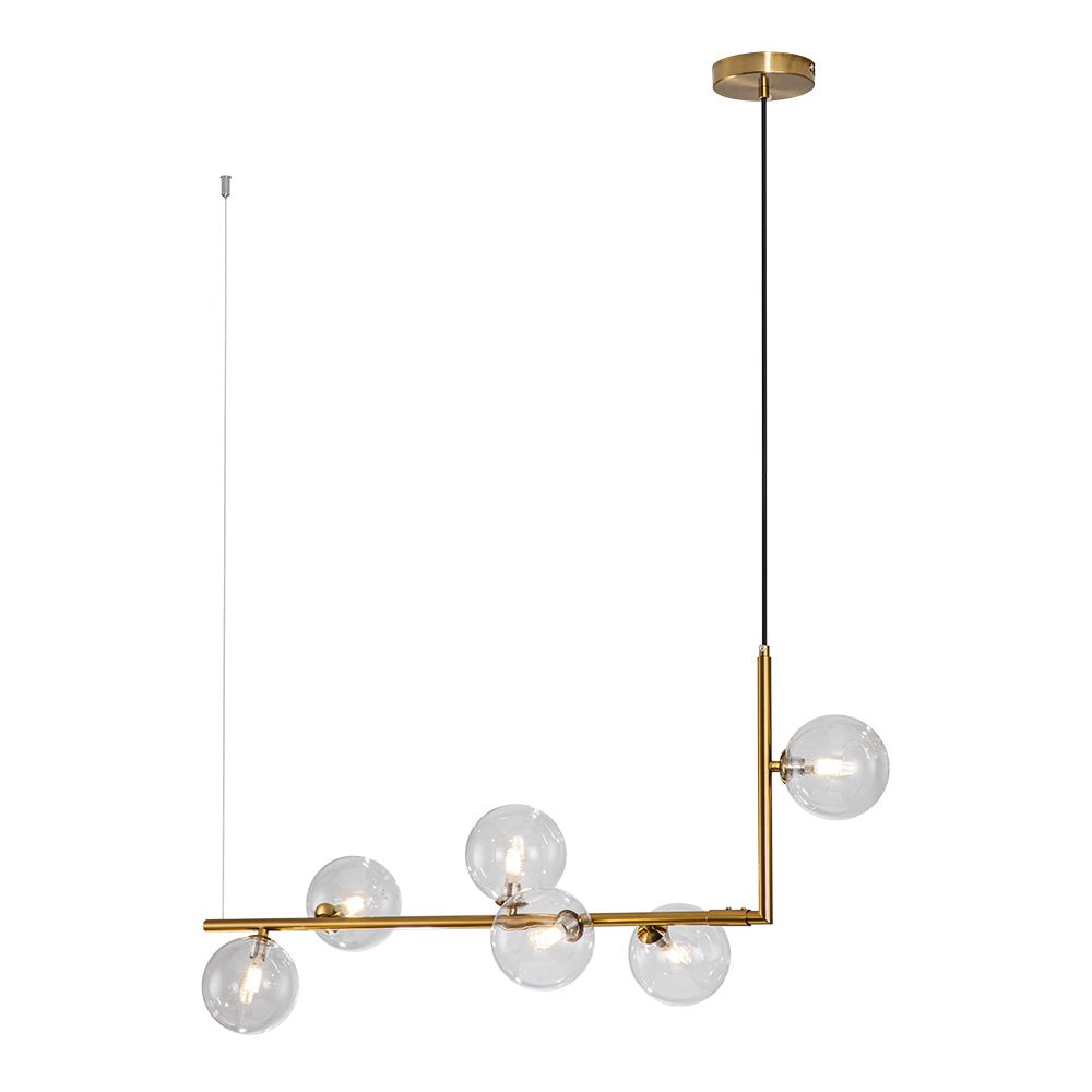 Blikuli Modern Linear Glass Pendant Light - Lamp Copper