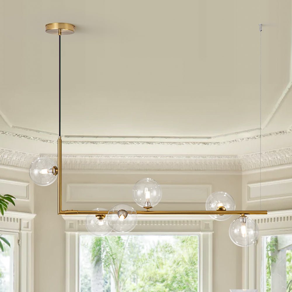 Blikuli Modern Linear Glass Pendant Light - Lamp Copper