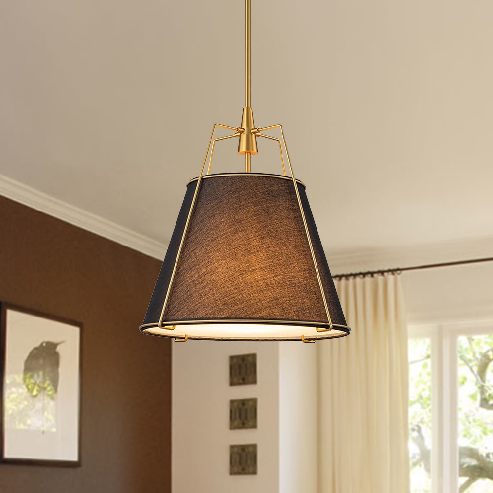 Seriva Modern Fabric Cage Pendant Light - Lamp Copper