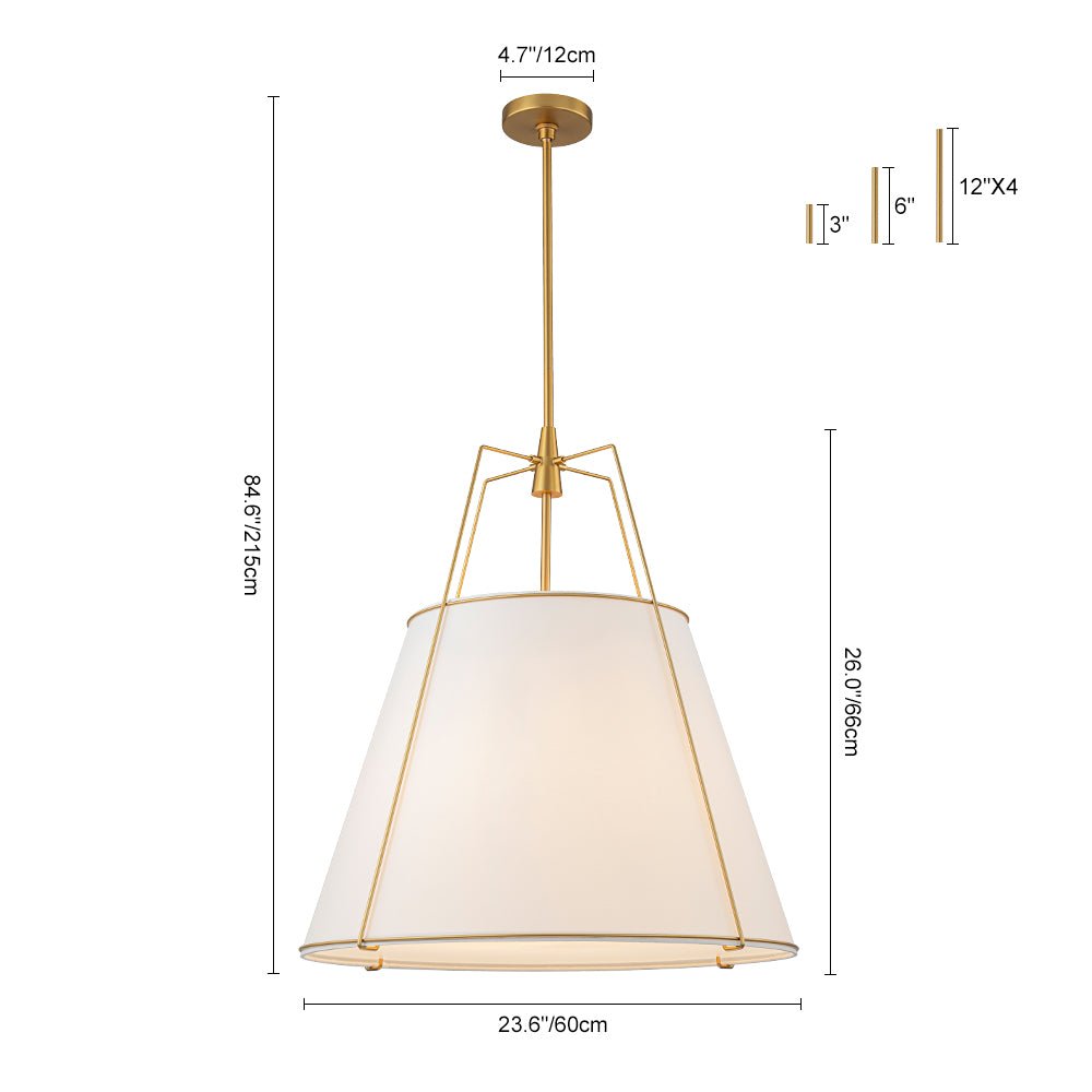 Seriva Modern Fabric Cage Pendant Light - Lamp Copper