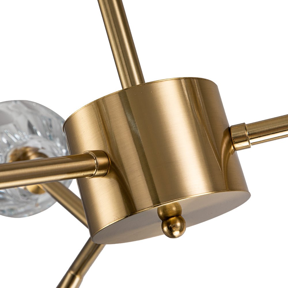 Jarnbruvya Modern Mid-century Sputnik Brass Crystal Chandelier - Lamp Copper