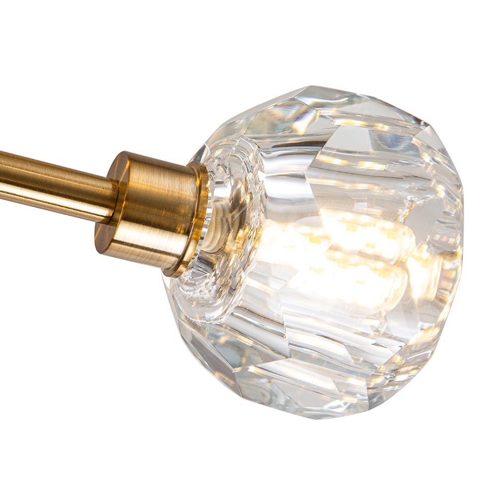Jarnbruvya Modern Mid-century Sputnik Brass Crystal Chandelier - Lamp Copper