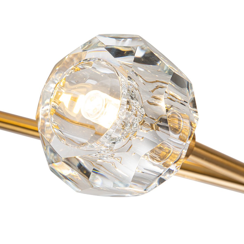 Jarnbruvya Modern Mid-century Sputnik Brass Crystal Chandelier - Lamp Copper