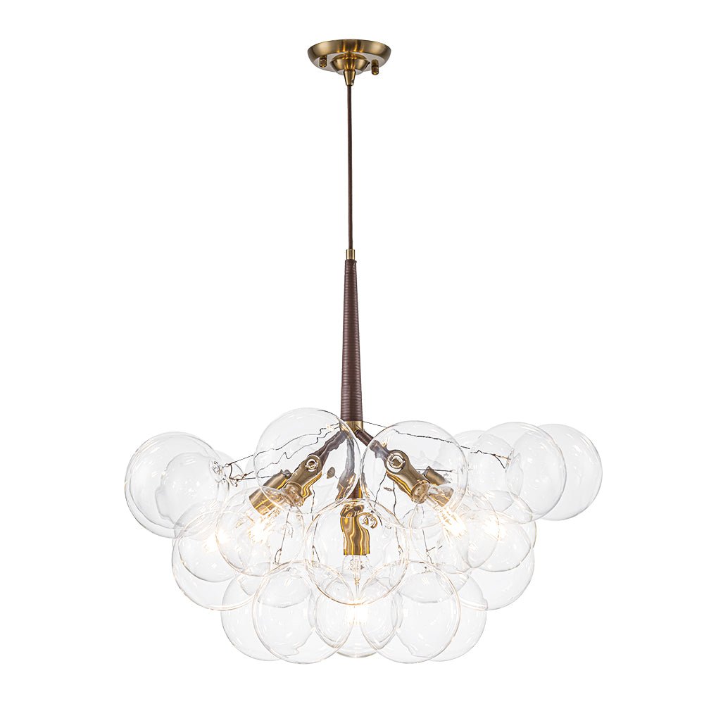 Kvennal Mocha Mousse Clear Glass Chandelier - Lamp Copper
