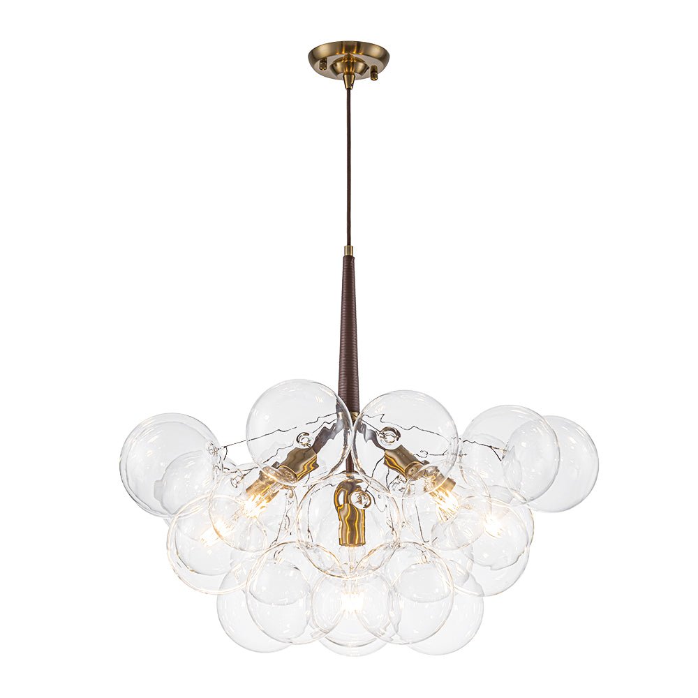 Kvennal Mocha Mousse Clear Glass Chandelier - Lamp Copper